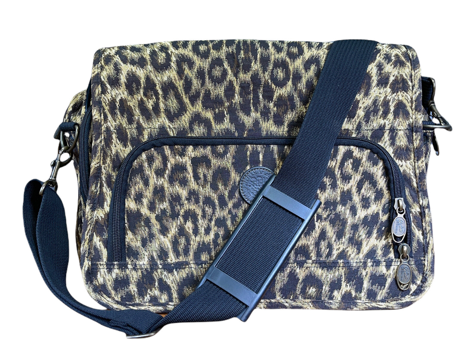 Ricardo Beverly Hills Messenger Computer bag Shoulder Strap Cheeta Print 15 x 11