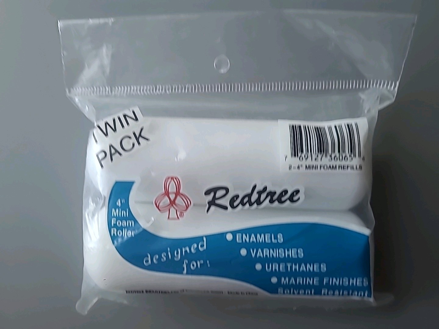 Red Tree (Twin Pack) 4'' Mini Foam Roller (New)