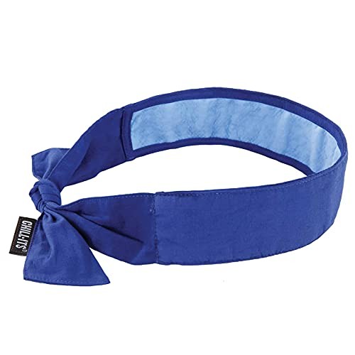 Ergodyne Chill Its Blue Cooling Bandana Reusable Instant Relief for Outdoor Use