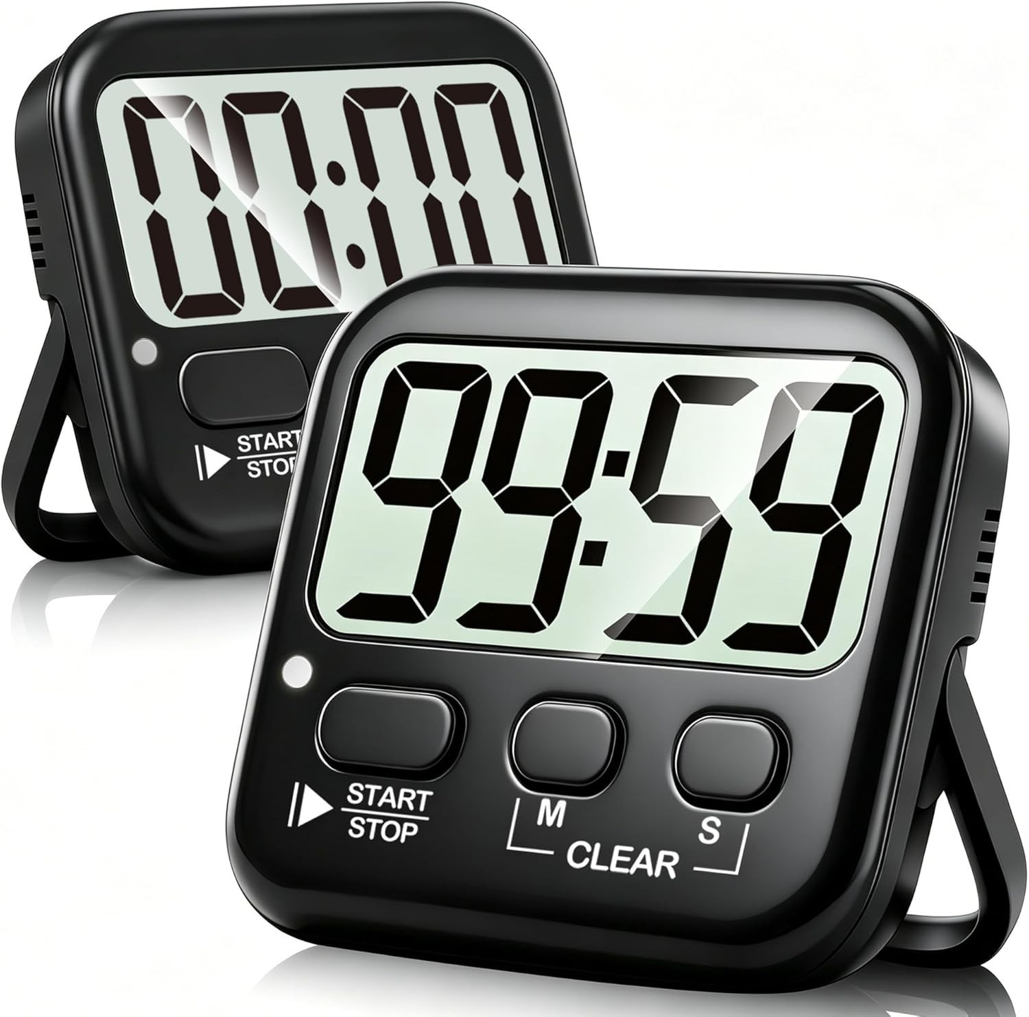 Versatile 2 Pack Countdown Timers - Perfect for Cooking, Study, and Exercise