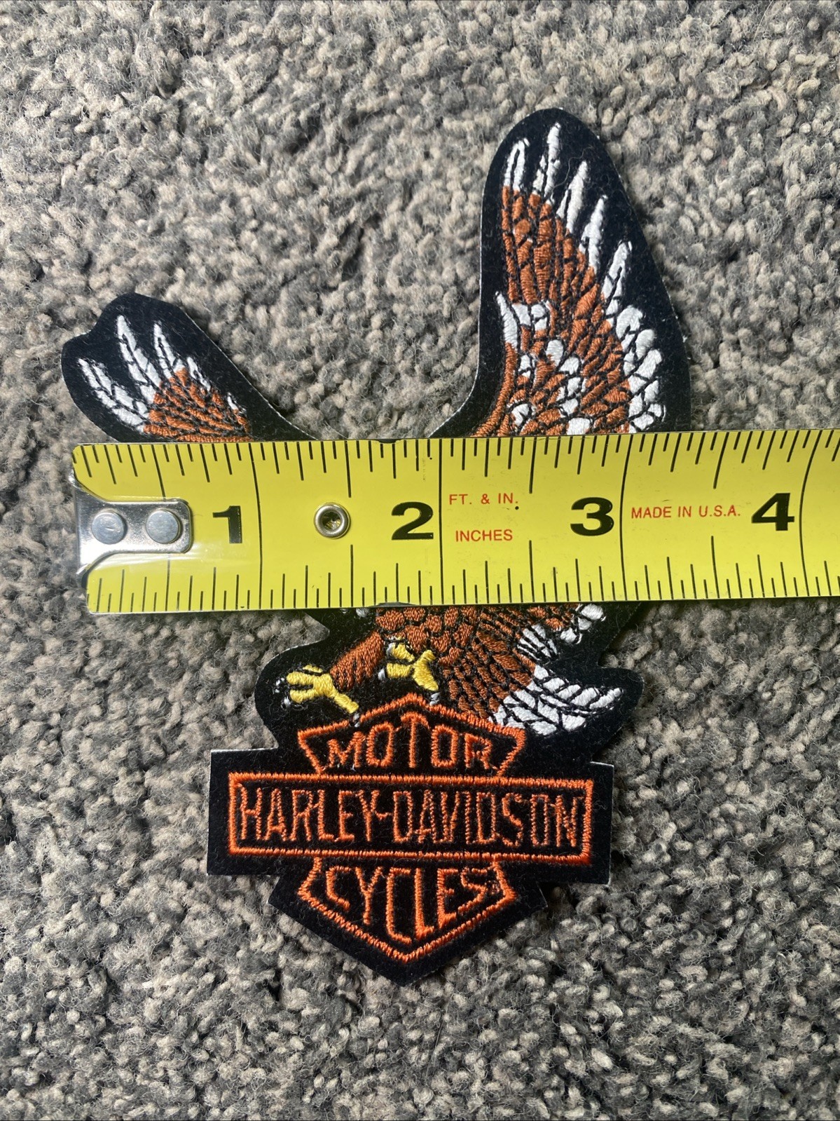 Harley Davidson Motor Cycles Patch Embroidered Eagle 3.5” x 5”