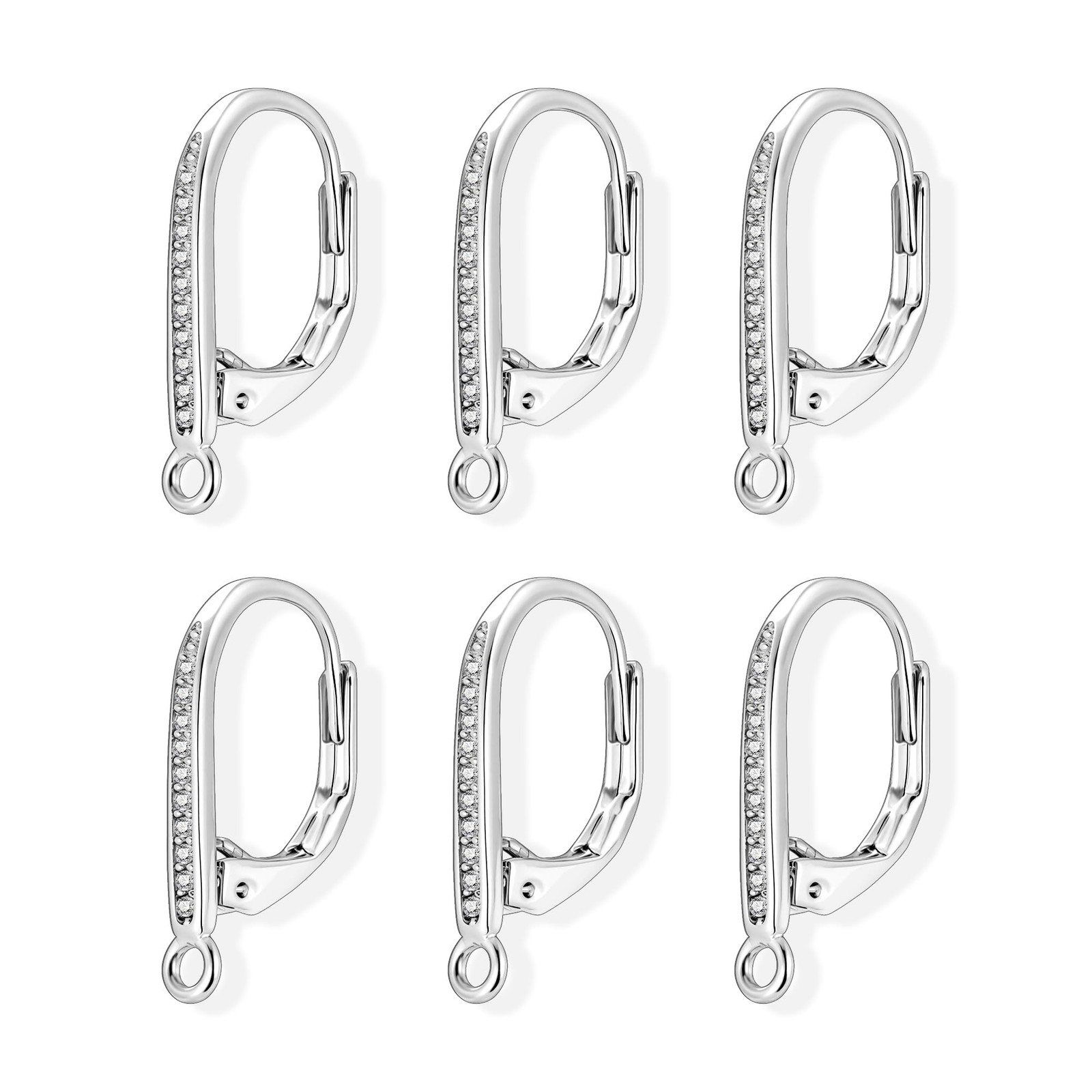 Sterling Silver Leverback Earring Hooks, 6Pcs Hypoallergenic Earring Hooks Fr...
