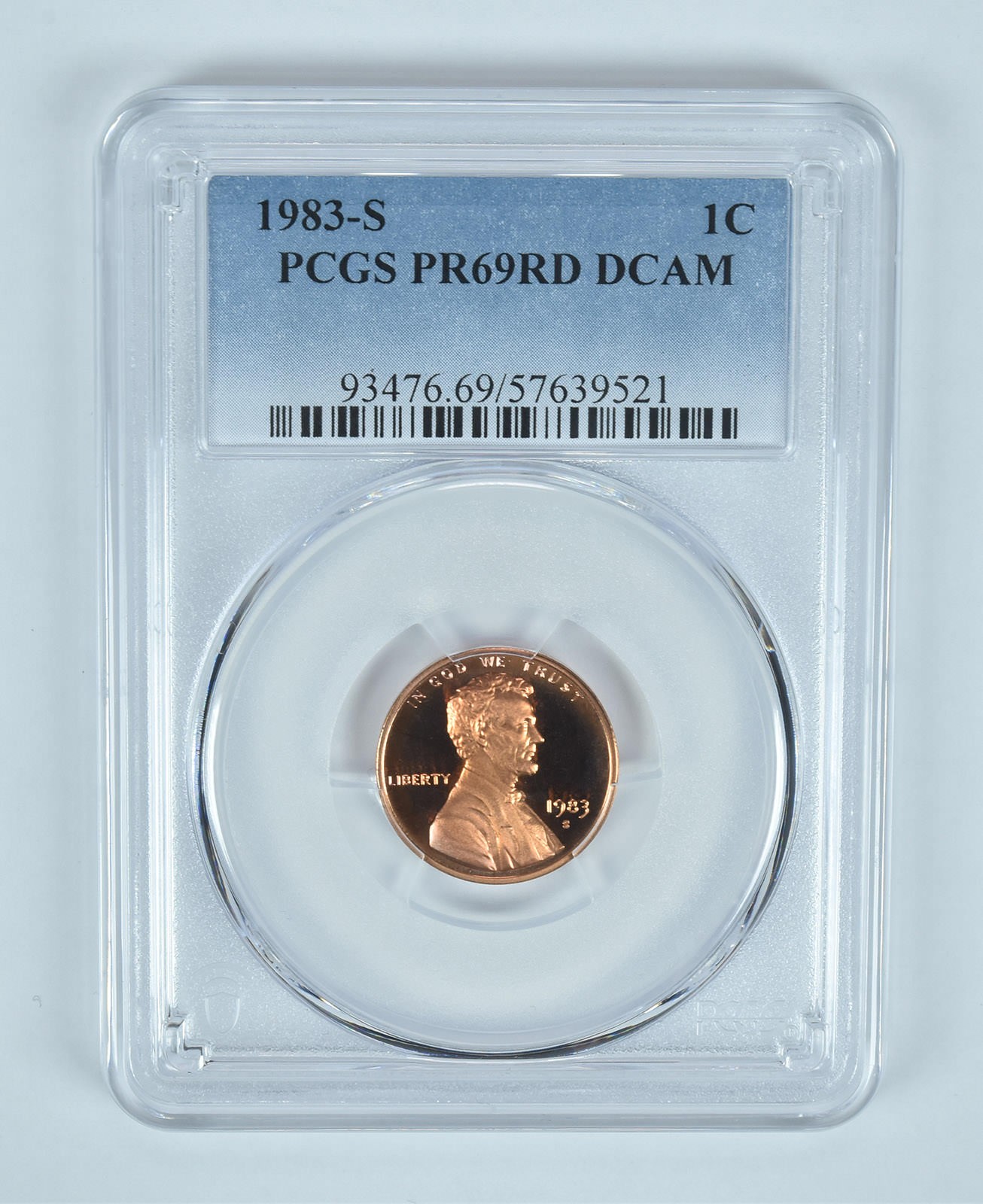 1983-S Lincoln Memorial Cent PR69 RD DCAM PCGS Blue Label