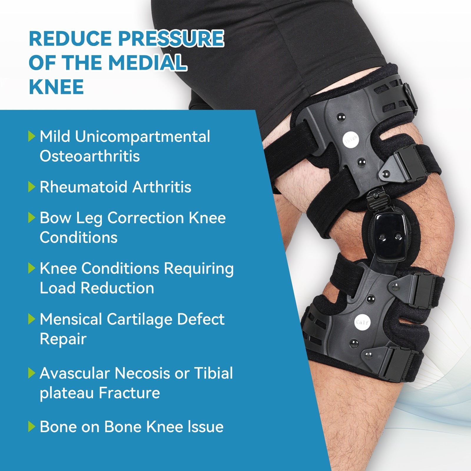 Adjustable Unloader Knee Brace,Bone-on-Bone Correction,Pain Relief, Knee Support