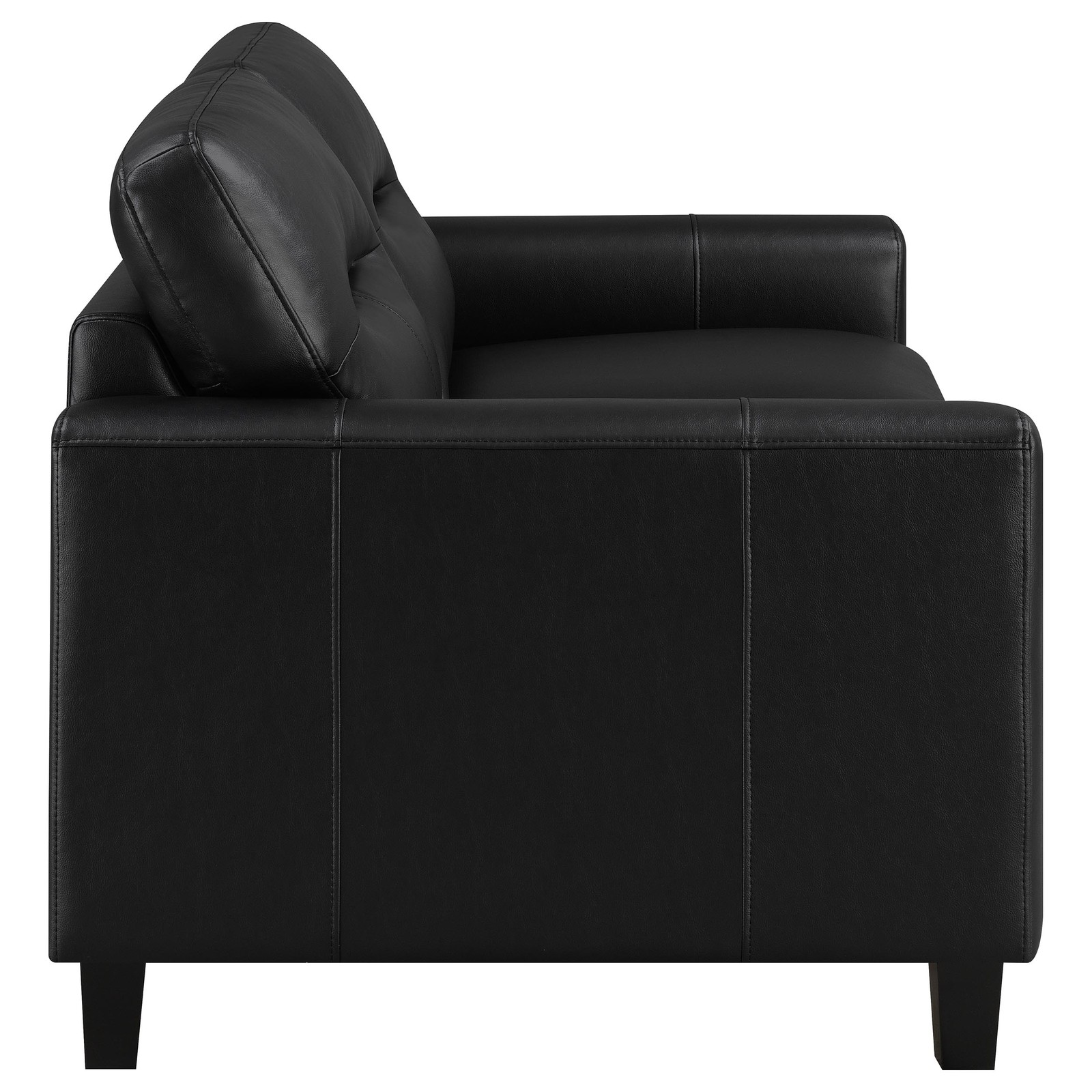Coaster Scotland 2-piece Faux Leather Upholstered Sofa Set in Black