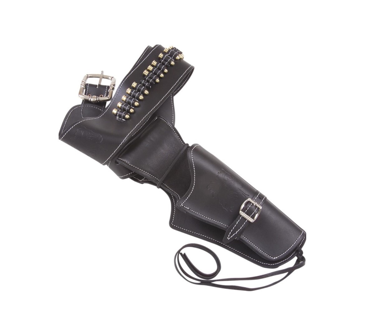 Western Single Rig Fast Draw Leather Holster with Dummy Bullets for M1873 guns