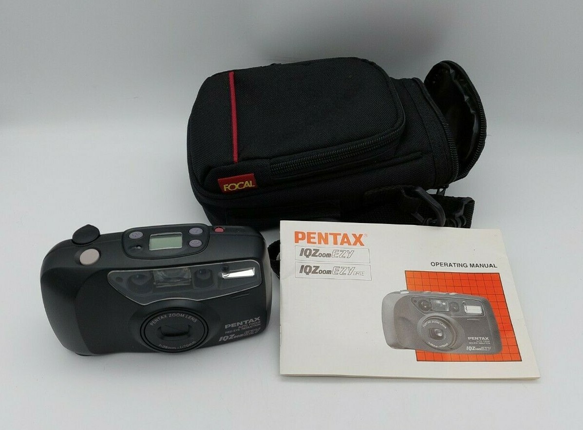 Vintage Pentax IQZoomEZY w/Case and Manual, Mystery Film, Works! Free Shipping!