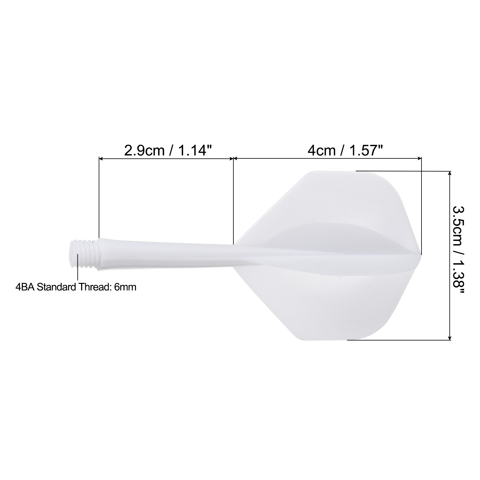 Integrated Dart Shaft Flights, 3 Pack Durable Dart Flight Set, White