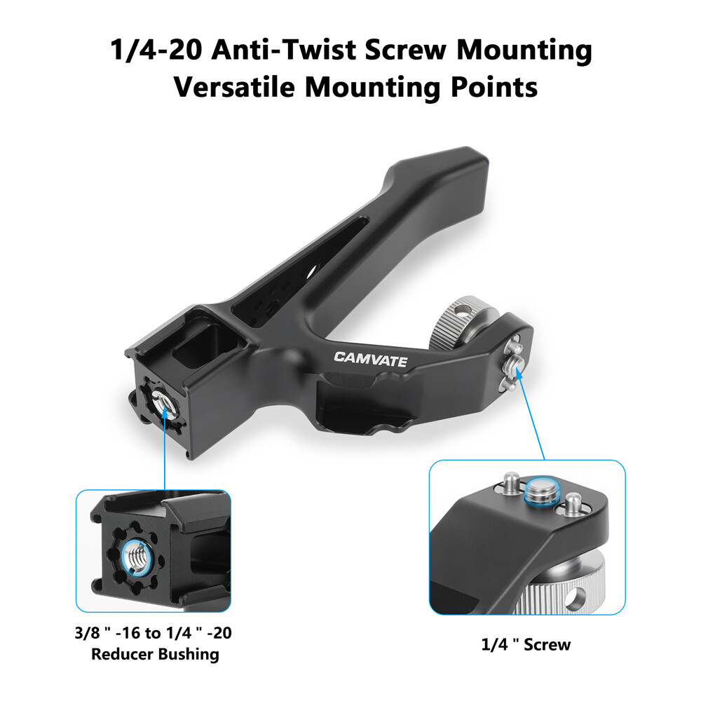 CAMVATE Camera Top Handle w/1/4"-20 Thumbscrew Mount &Retractable Anti-Twist Pin