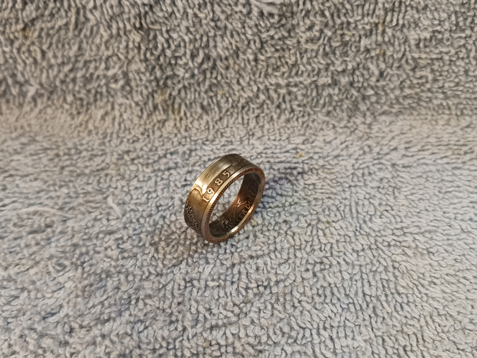 1985  Washington Quarters, Handmade Coin Ring, Size 7 1/2