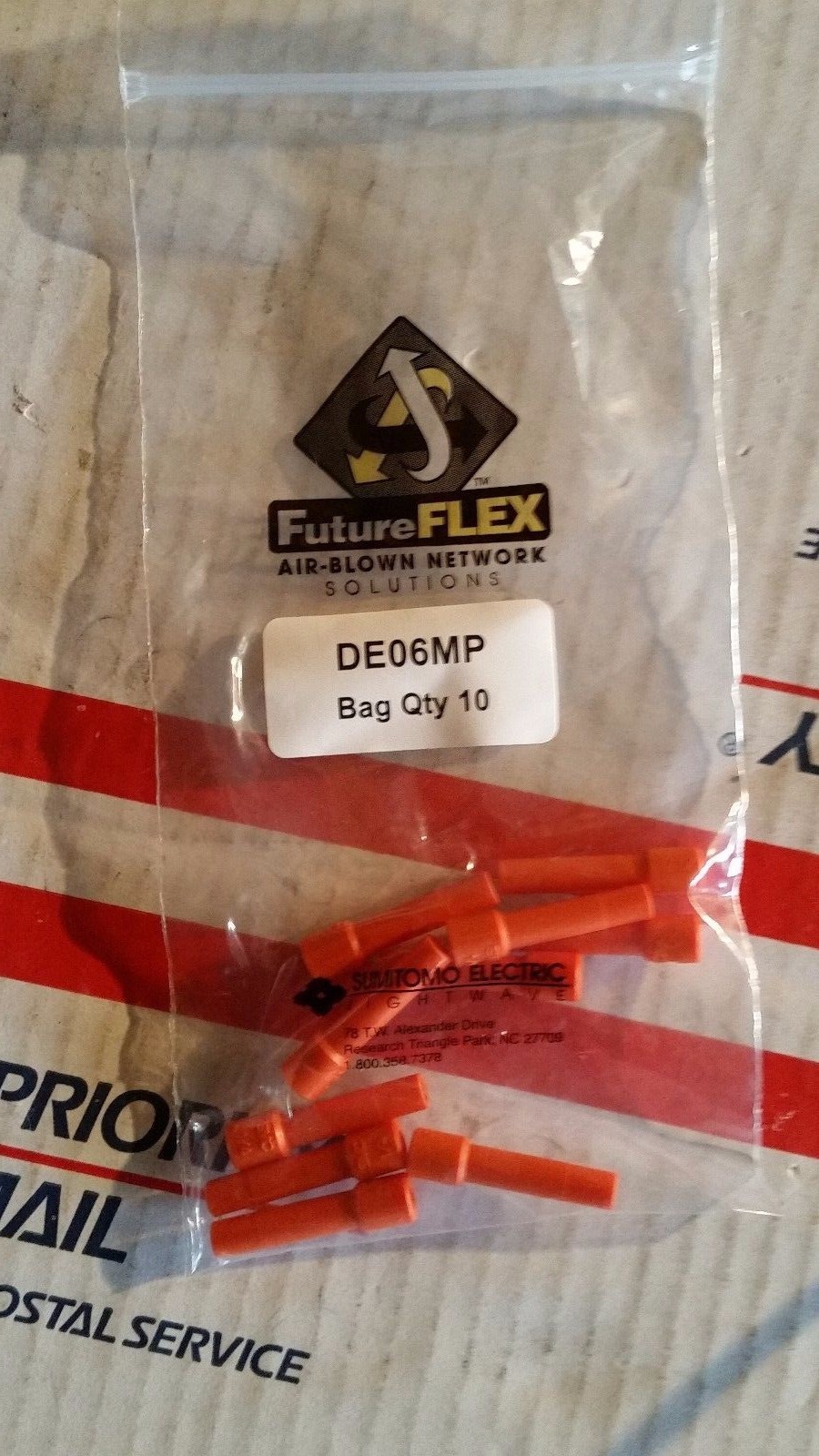 Sumitomo DE06MP Fiber optic Tube Plug 6mm lot of 3 bags