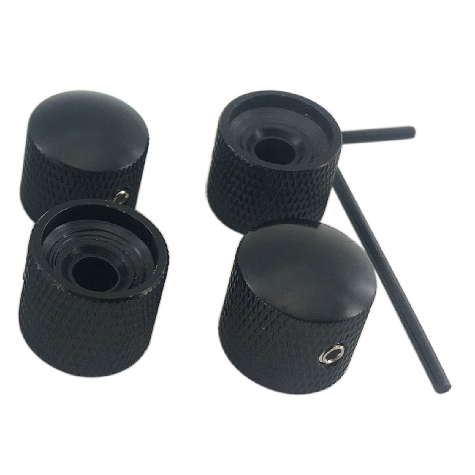 4Pcs Black Metal Dome Tone Volume Control Knob For Electric Guitar Bass Parts E
