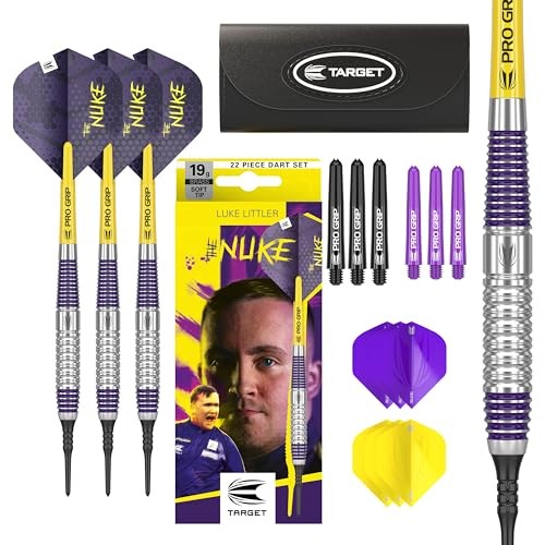 Luke Littler Brass Soft Tip Darts Set – 19G Pixel Tip Dart, The Nuke Player