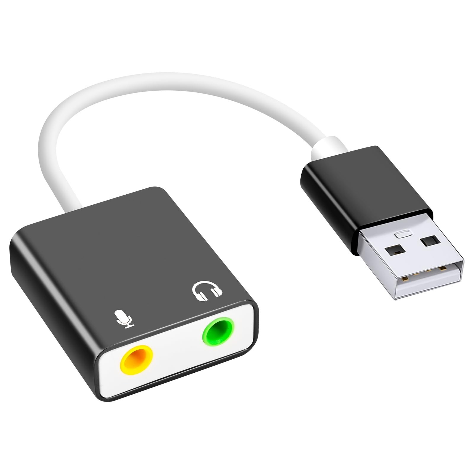 USB Audio Adapter External Sound Card PC 3.5mm