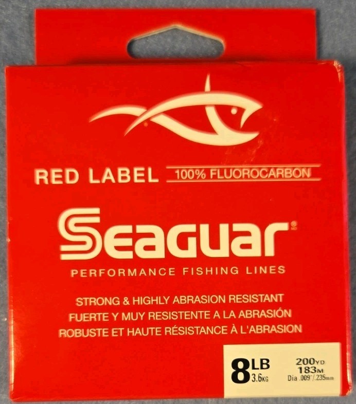 SEAGUAR Red Label 100% Fluorocarbon 8 lb 200 yards clear NEW Free Shipping!
