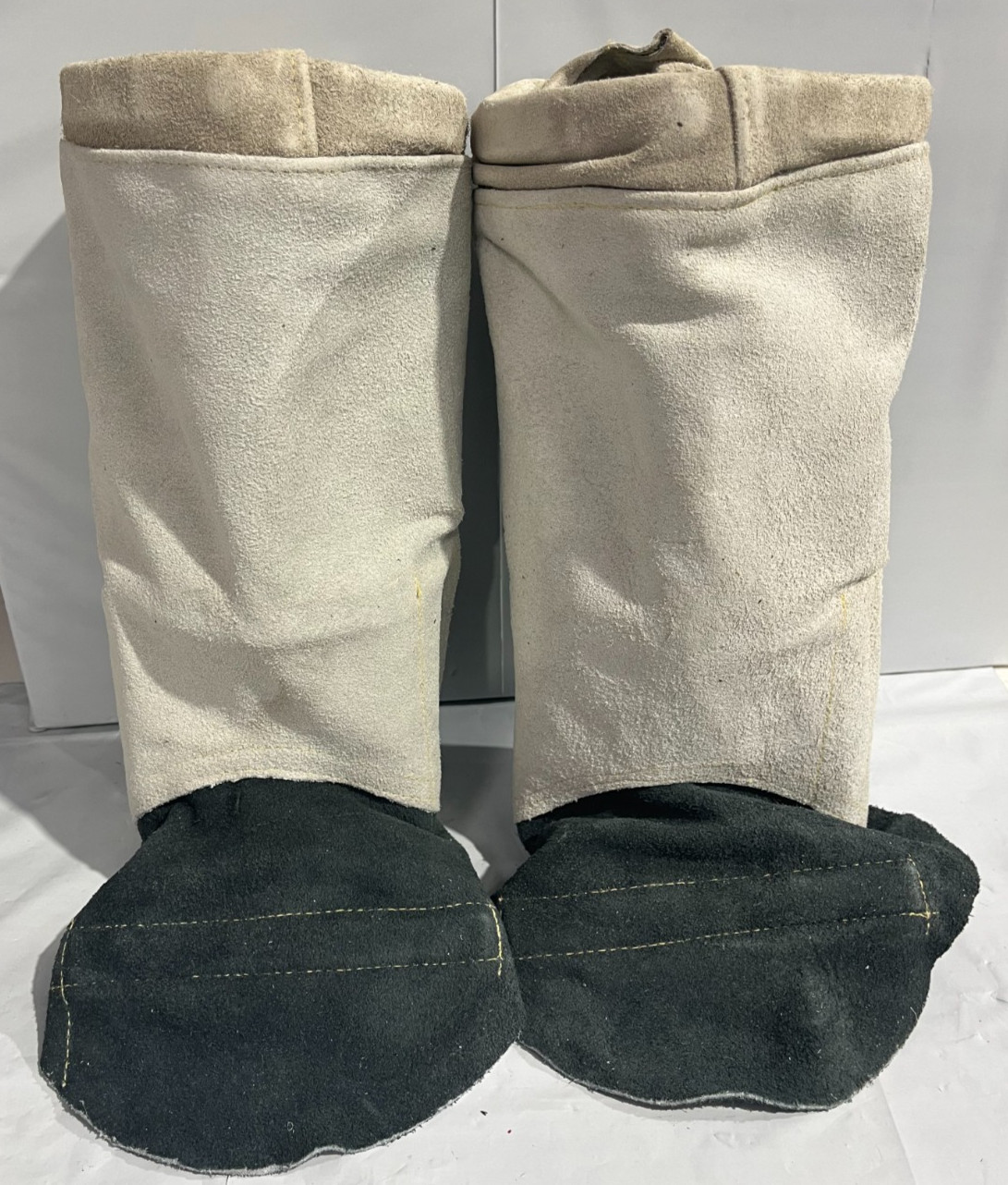 14" PROTECTIVE LEATHER LEGGINGS CONSTRUCTION STEEL MILL WELDING FABRICATION