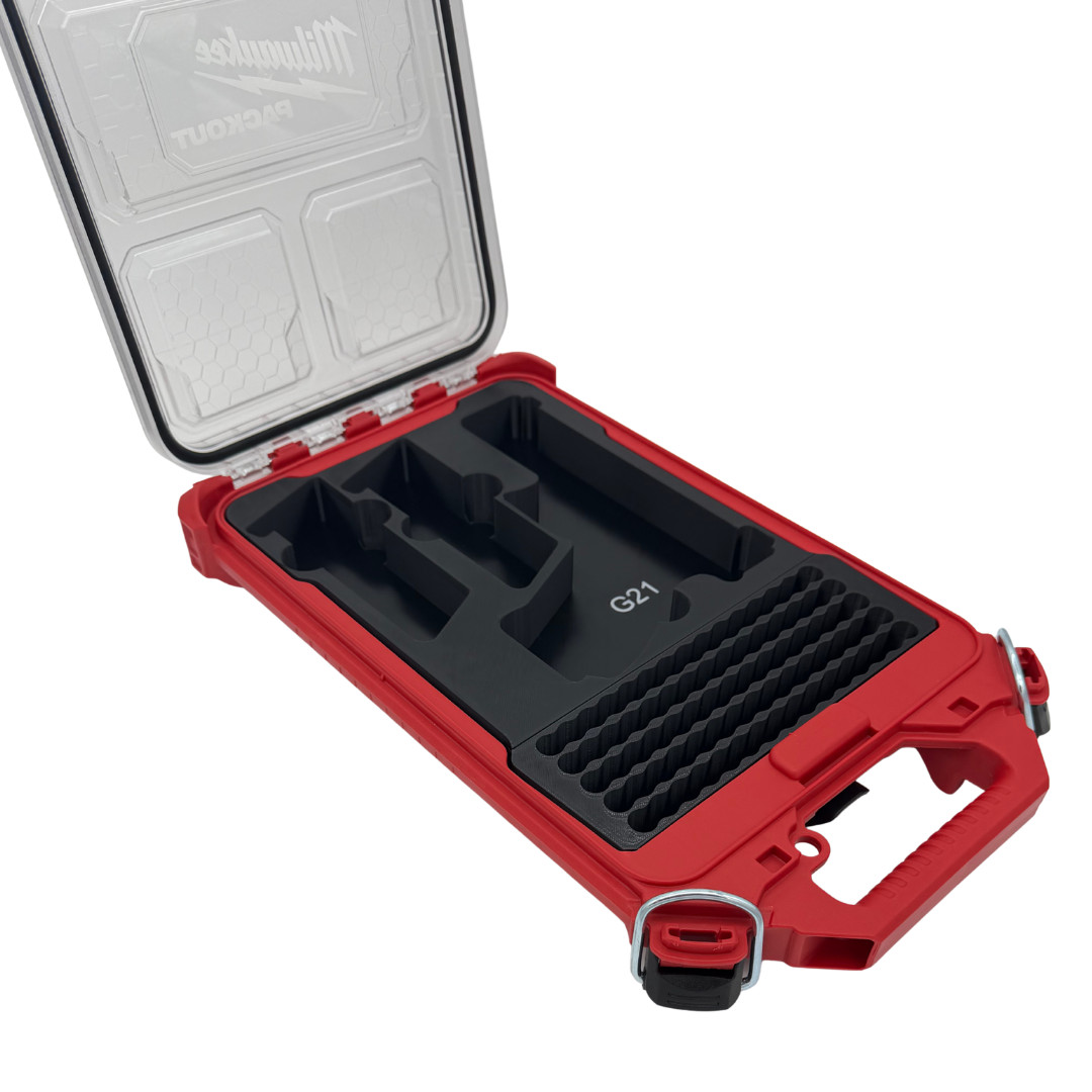Glock 21 Insert for Milwaukee Packout – Holds 2 Mags + 75 Rounds
