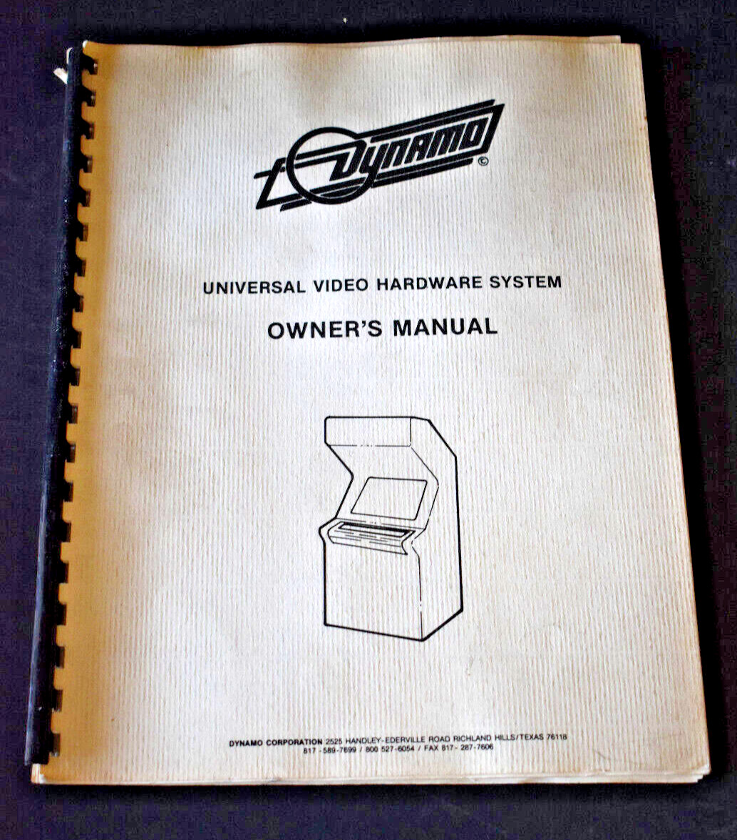 Vtg. Dynamo Corp. DYNAMO Universal Video Hardware System Owner's Manual