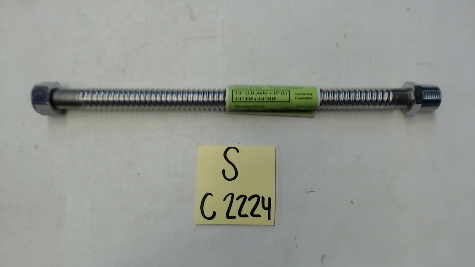 Falcon H-3403 Stainless Steel Water Connector 3/4 I.D.x15" 3/4FIPx3/4MIP (M&F)