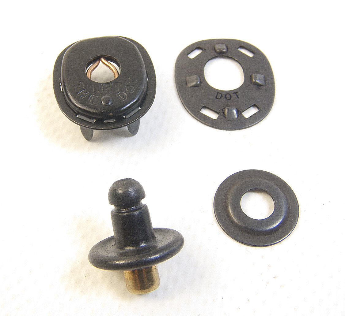 Lift The Dot Stud & Socket w/ Backing Plates, Black Oxide, 5 Pc. Ships from USA