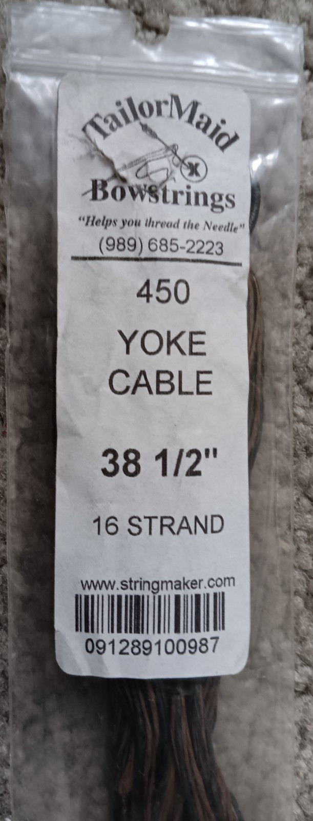 New Tailormaid Bowstring 450 Yoke Cable 38 1/2" Length 16 Strand!
