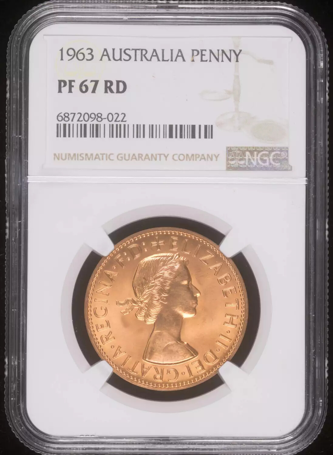 1963 AUSTRALIA Bronze PENNY NGC PF-67 RD Proof