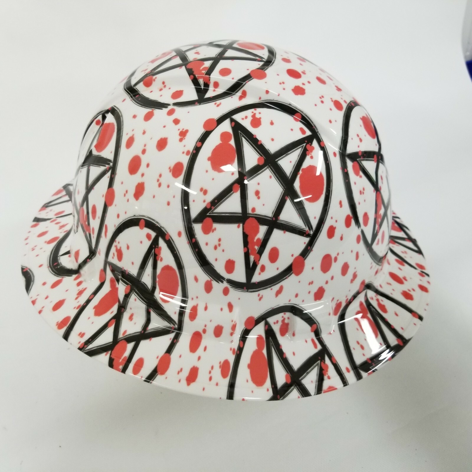 NEW FULL BRIM Hard Hat custom hydro dipped in SHOUT AT THE DEVIL, PENTEGRAM