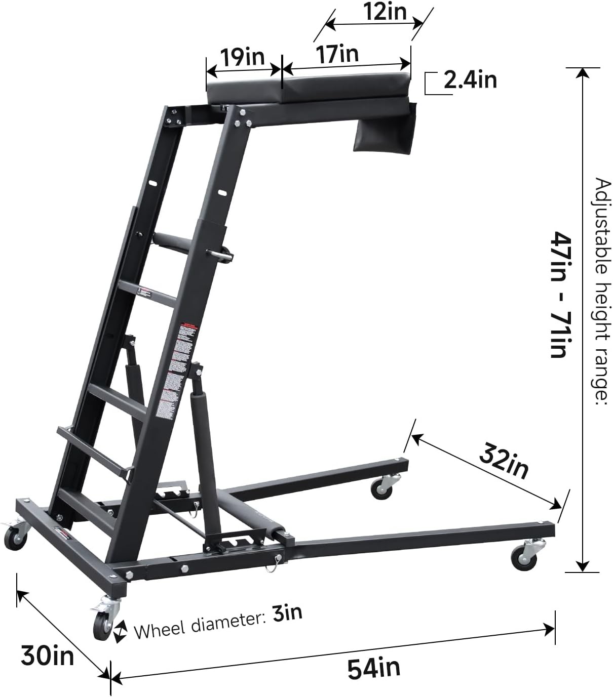 Adjustable Topside Creeper 47''-65'' Automotive Engine Creeper 440 LBS Capacity