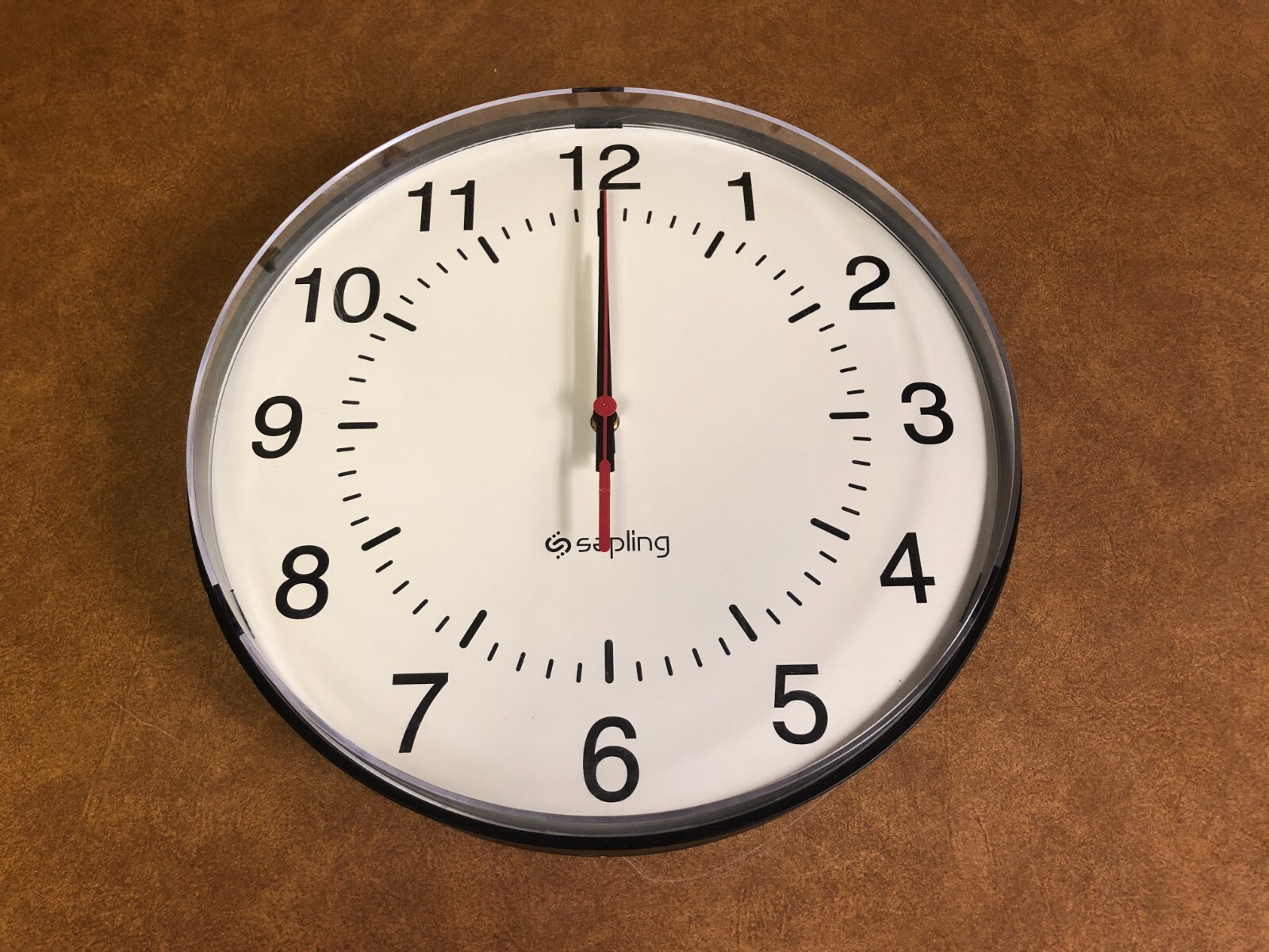 SAPLING SAL-4BS-12R-0 12” Round Analog Slim-Line Battery Powered Surface Clock