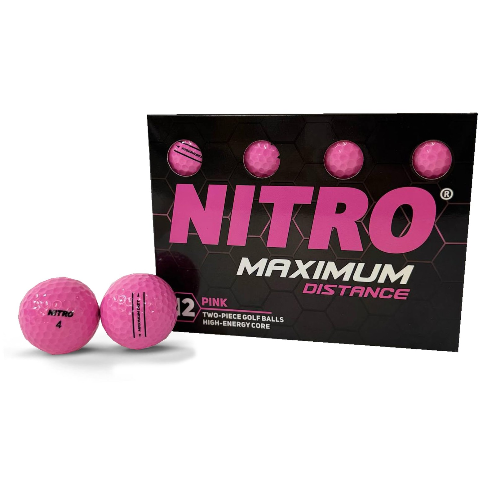 Long Distance Golf Balls (12PK) All Levels-Maximum Distance Titanium Core 85 ...