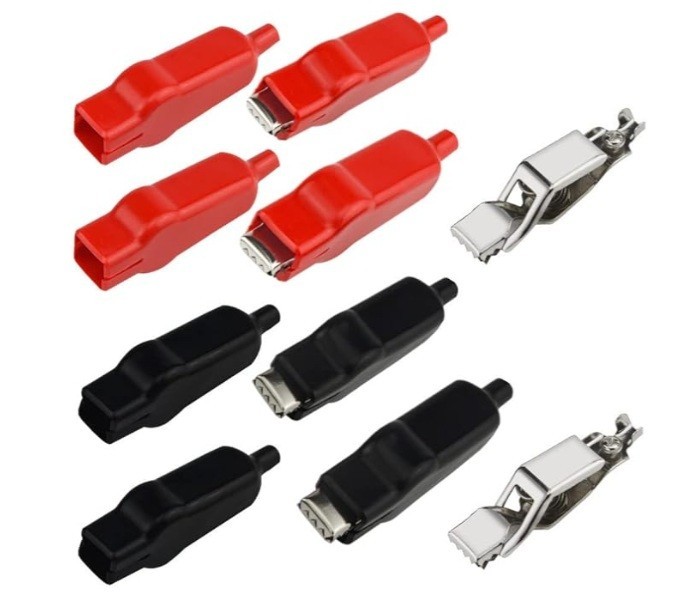 10Pairs Insulated Alligator Clamps, Spring loaded Black/Red, 20A Electrical Test