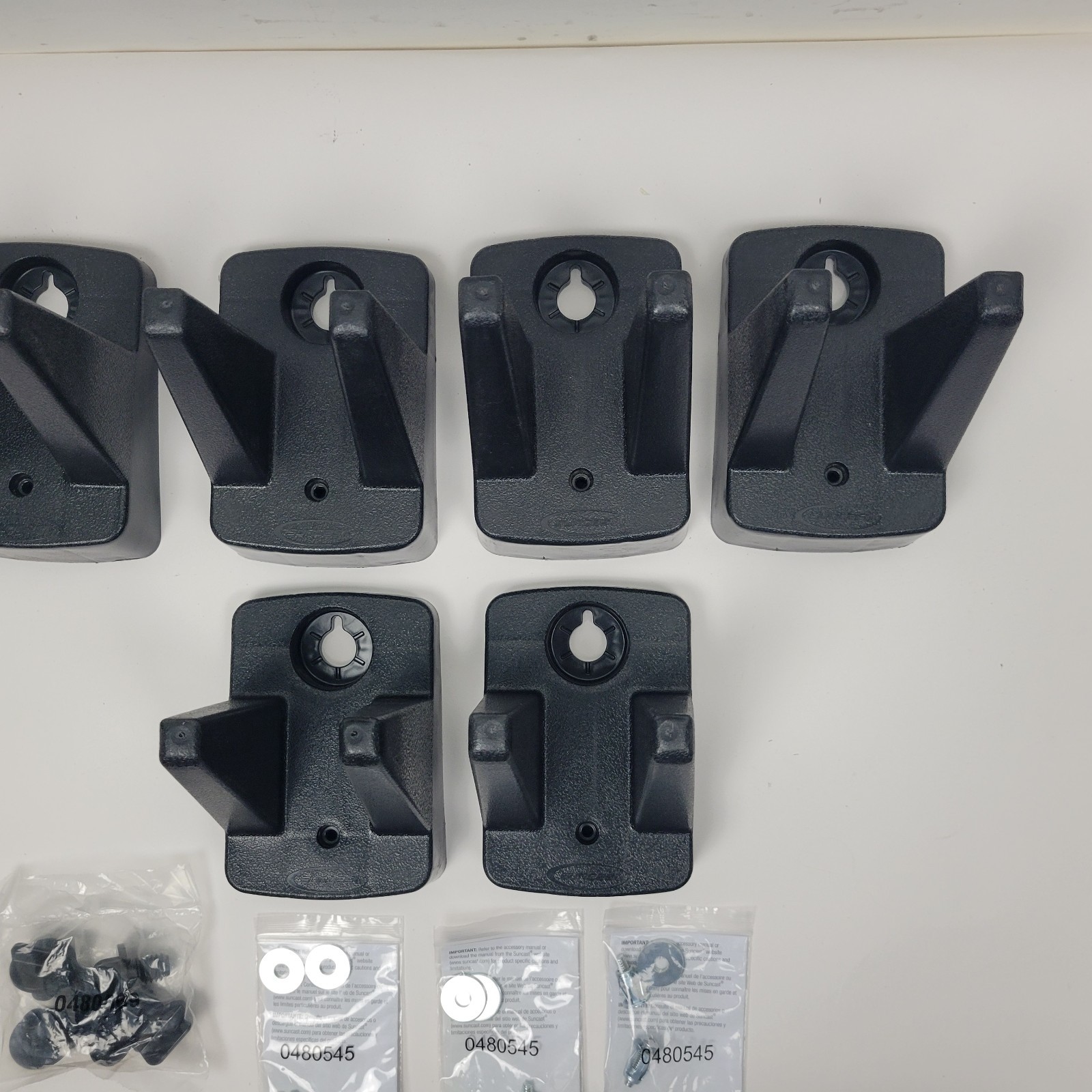 Suncast 6 Pack Compact Wall Mount Tool Organizer Hook Storage Hanger Rack, Black