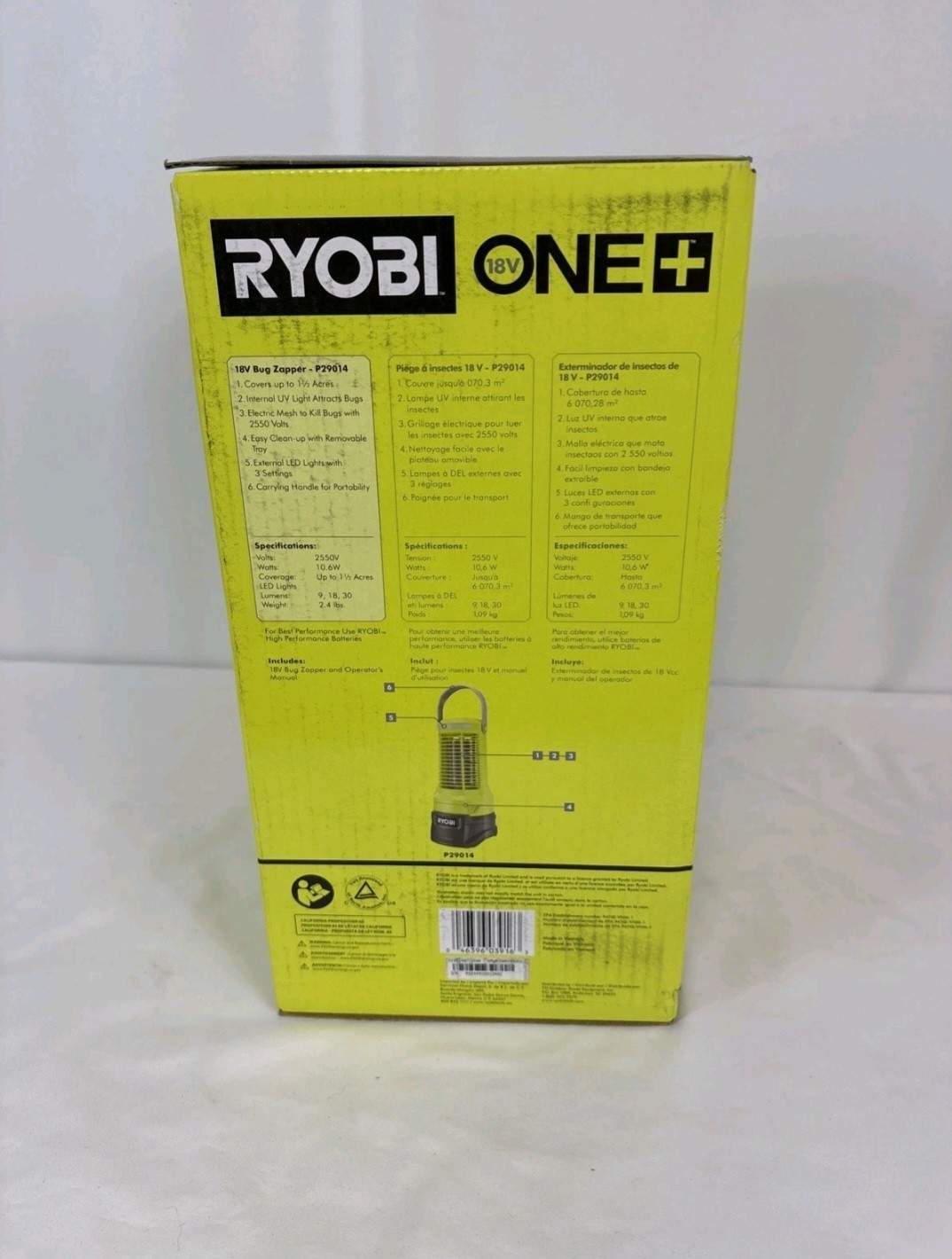 Ryobi Bug Zapper Portable Compact 1/2 Acre Coverage 18-Volt Cordless Tool Only