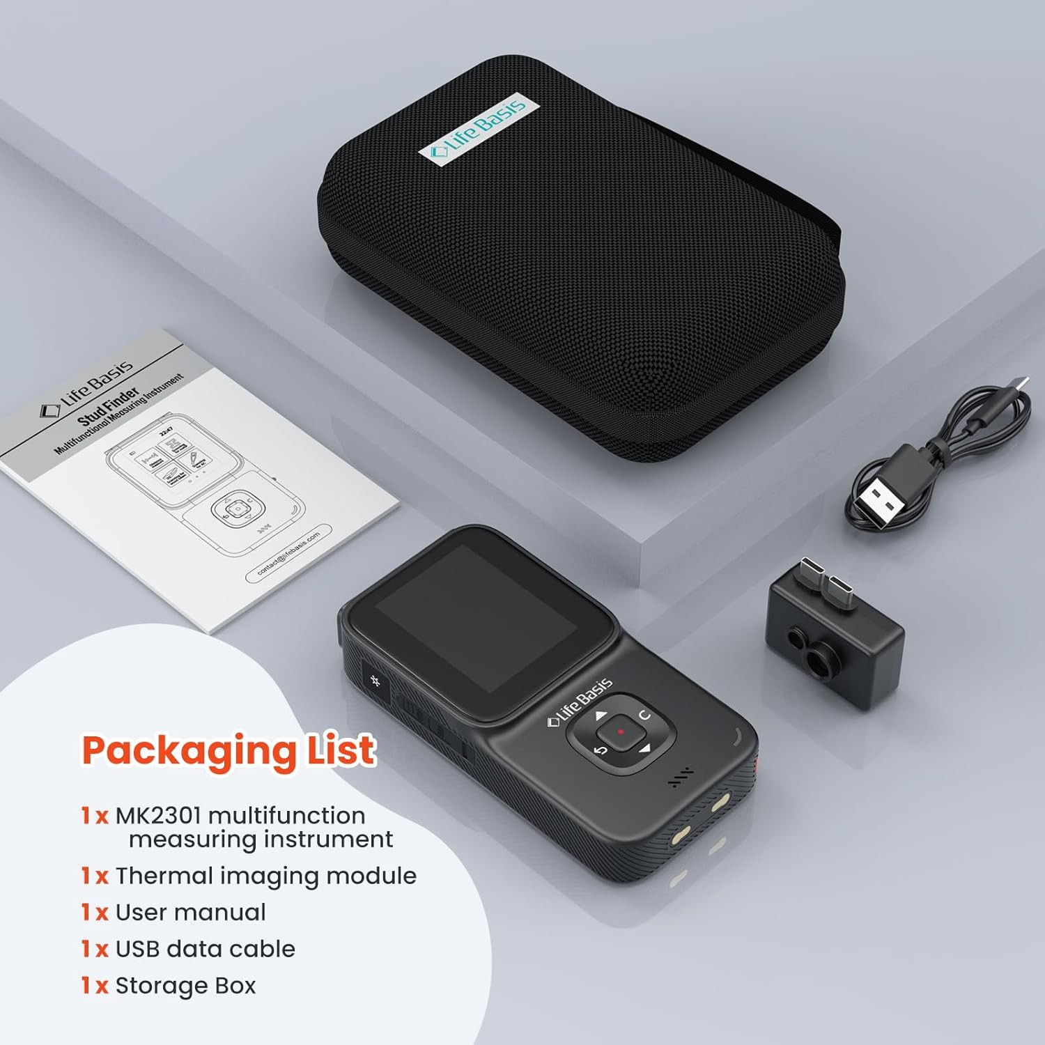 5-in-1 Wall Scanner: Stud Finder, Thermal Imager & Moisture Meter Combo