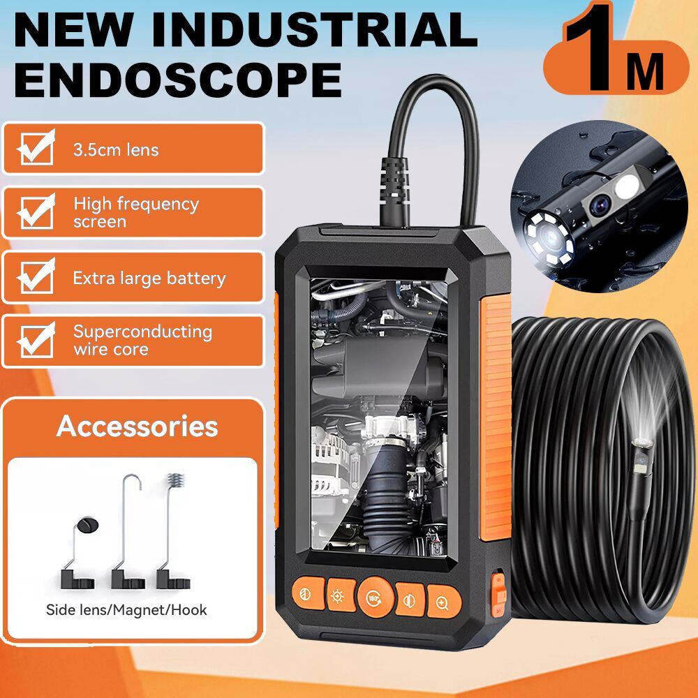 KERUI 1M Dual Lens Borescope Kit 4.3" Screen 1080P IP67 Waterproof Snake Camera