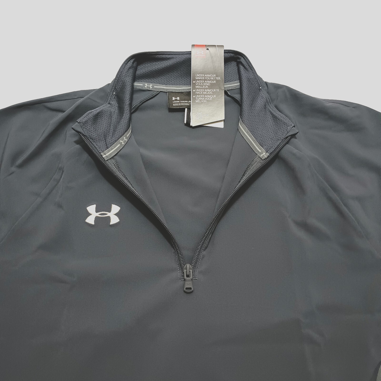 New Under Armour ¼ Zip Coach's Pullover Small Storm Tech Men's Squad Grey