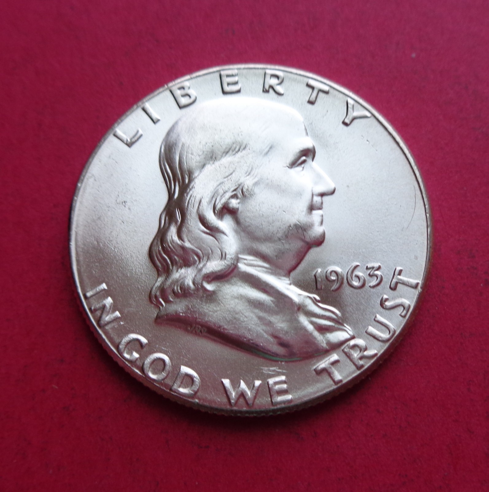 1963 MINT STATE SILVER  FRANKLIN HALF DOLLAR