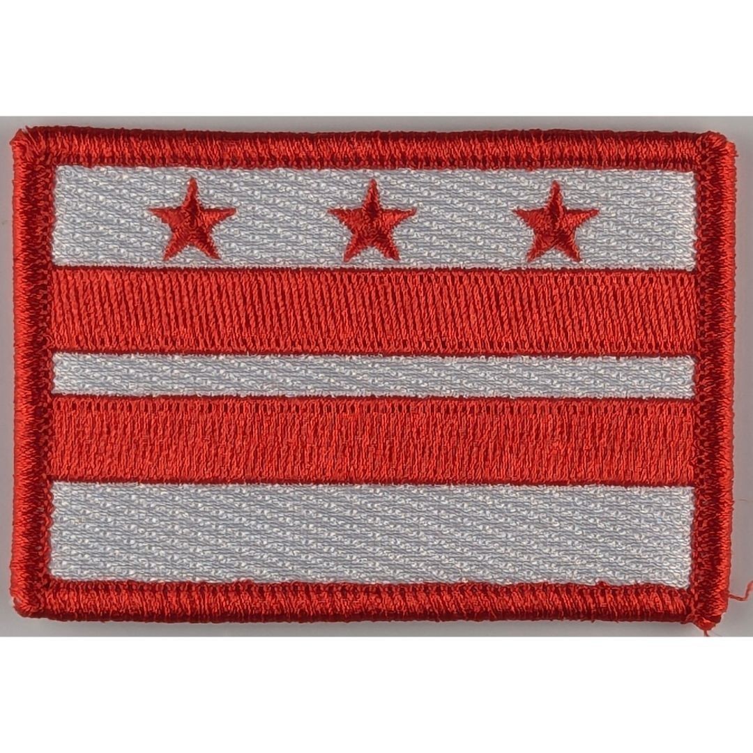 Washington D.C. Flag Patch - Full Color - Hook Fastener Patch