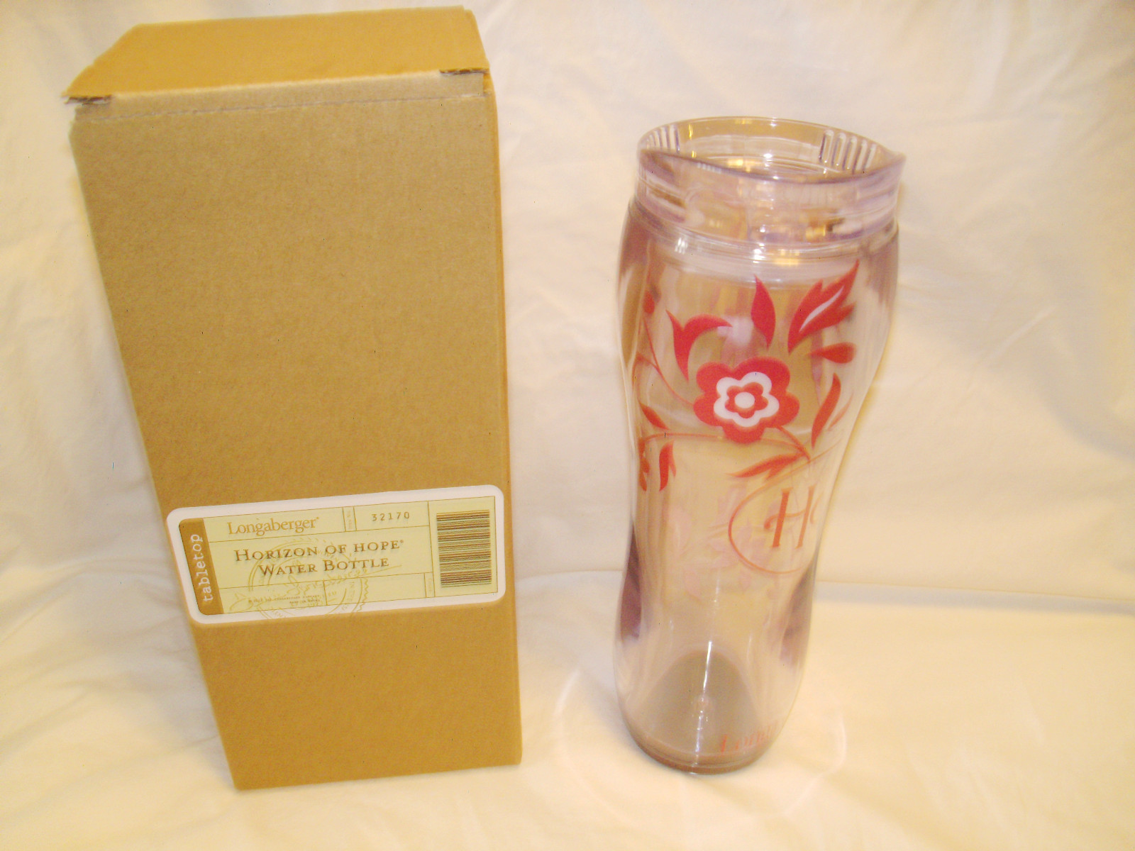 Longaberger Horizon of Hope Water Bottle Travel Cup Breast Cancer FREE SHIP