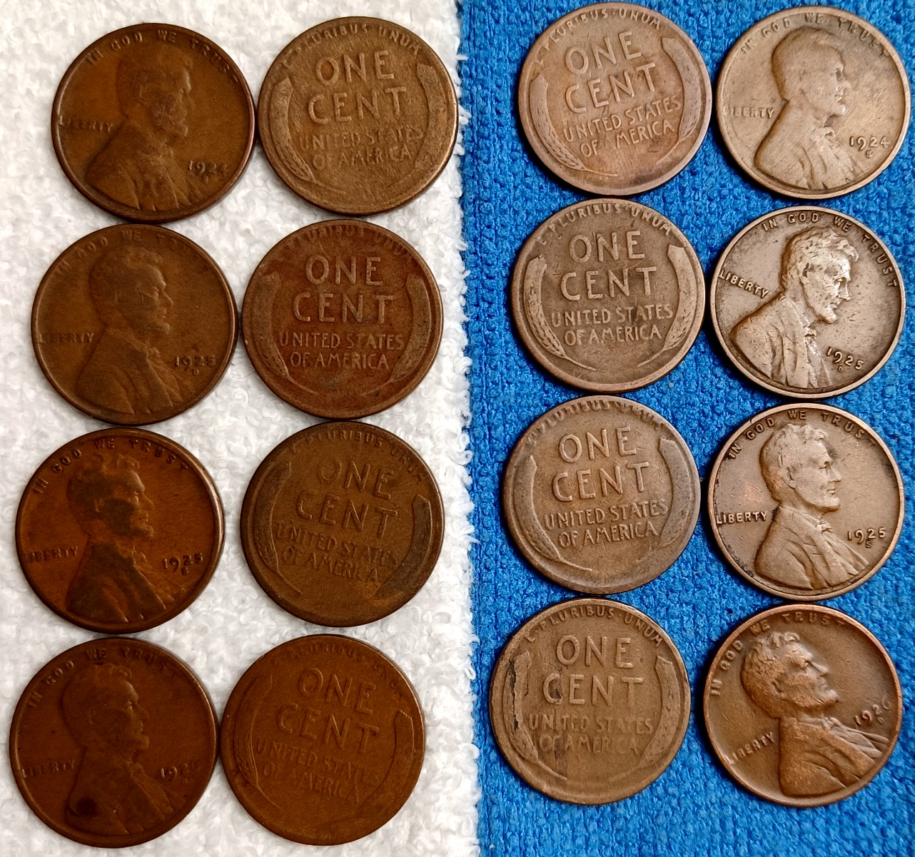 1924S 1925D 1925S 1926D - 4 Wheat Cents Avg/Circ-Fil-A-Spot™-SEE DESC Lot 56