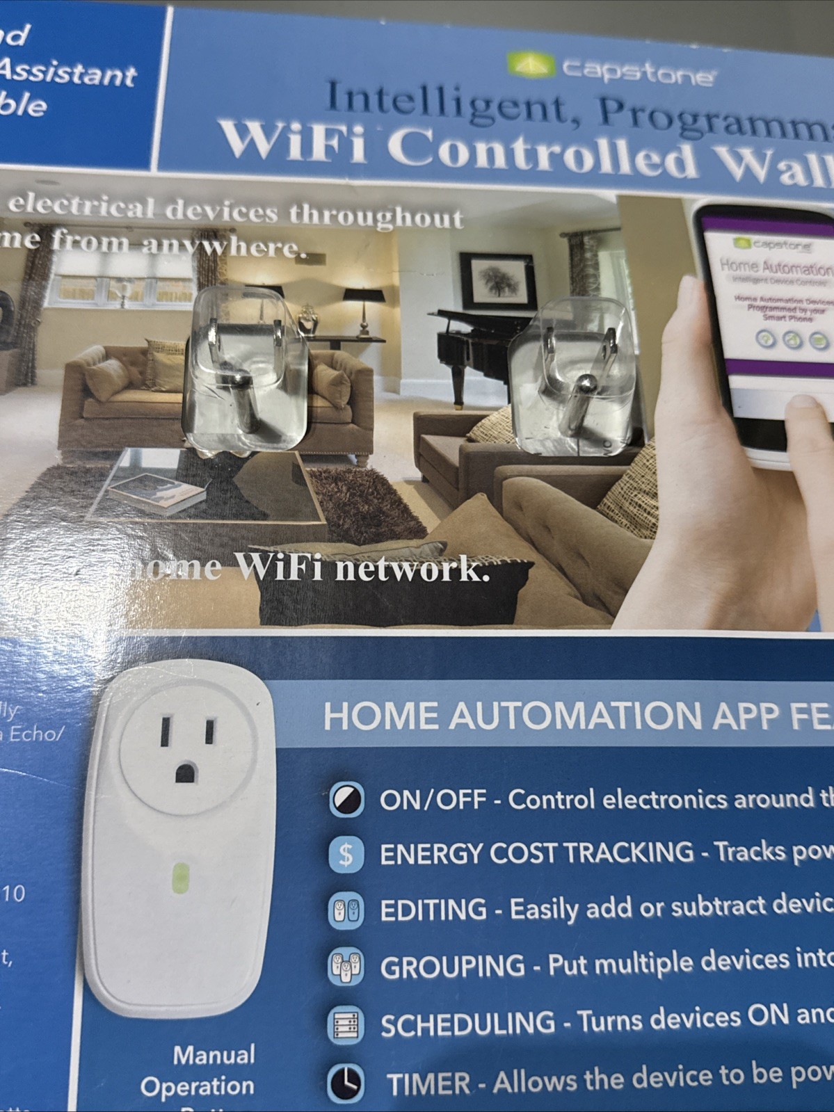 Capstone 2 pack Intelligent Programmable WiFi Wall Outlet Alexa Compatible NEW
