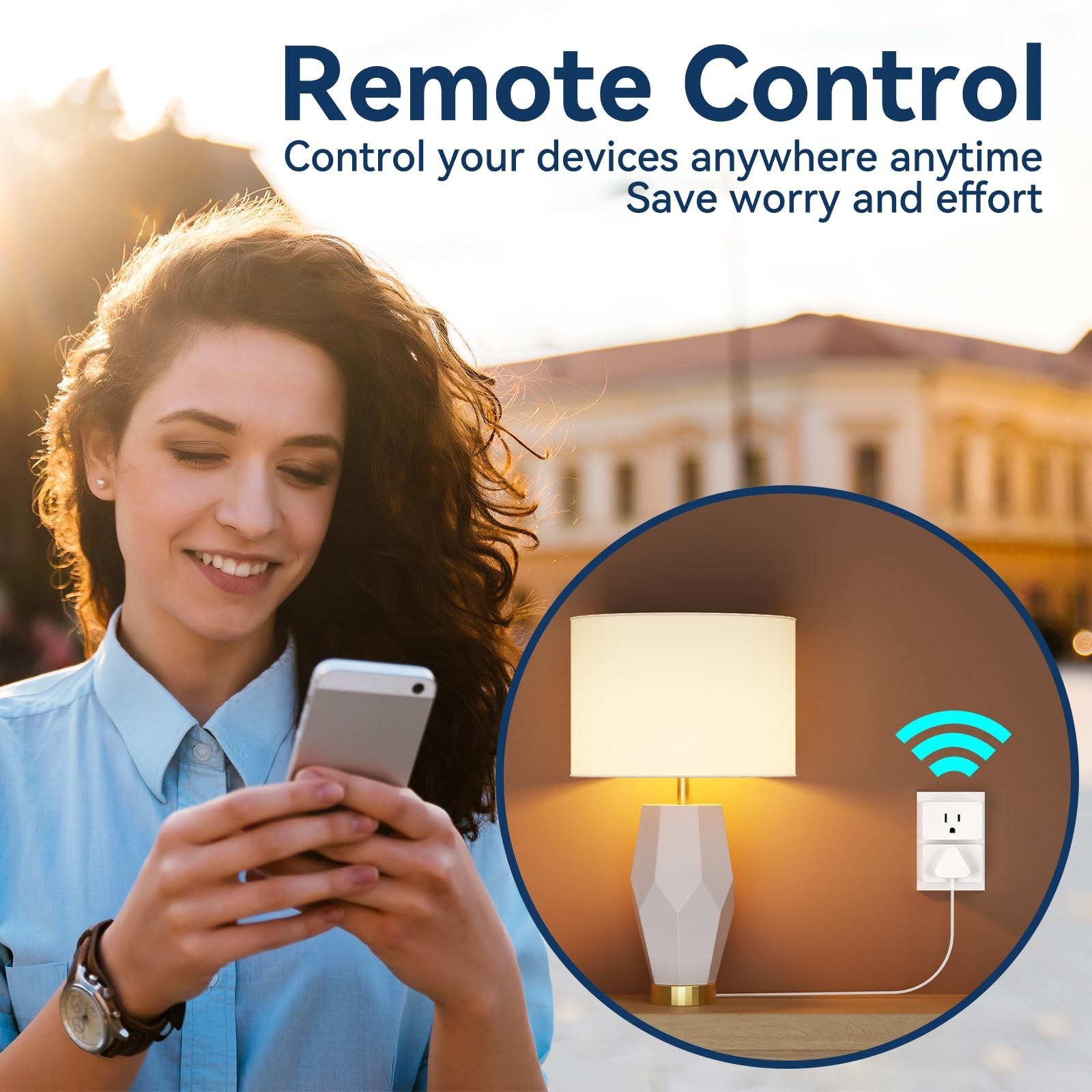 4 Pack WiFi Smart Plug, Compatible with Alexa & Google Home, Timer Socket