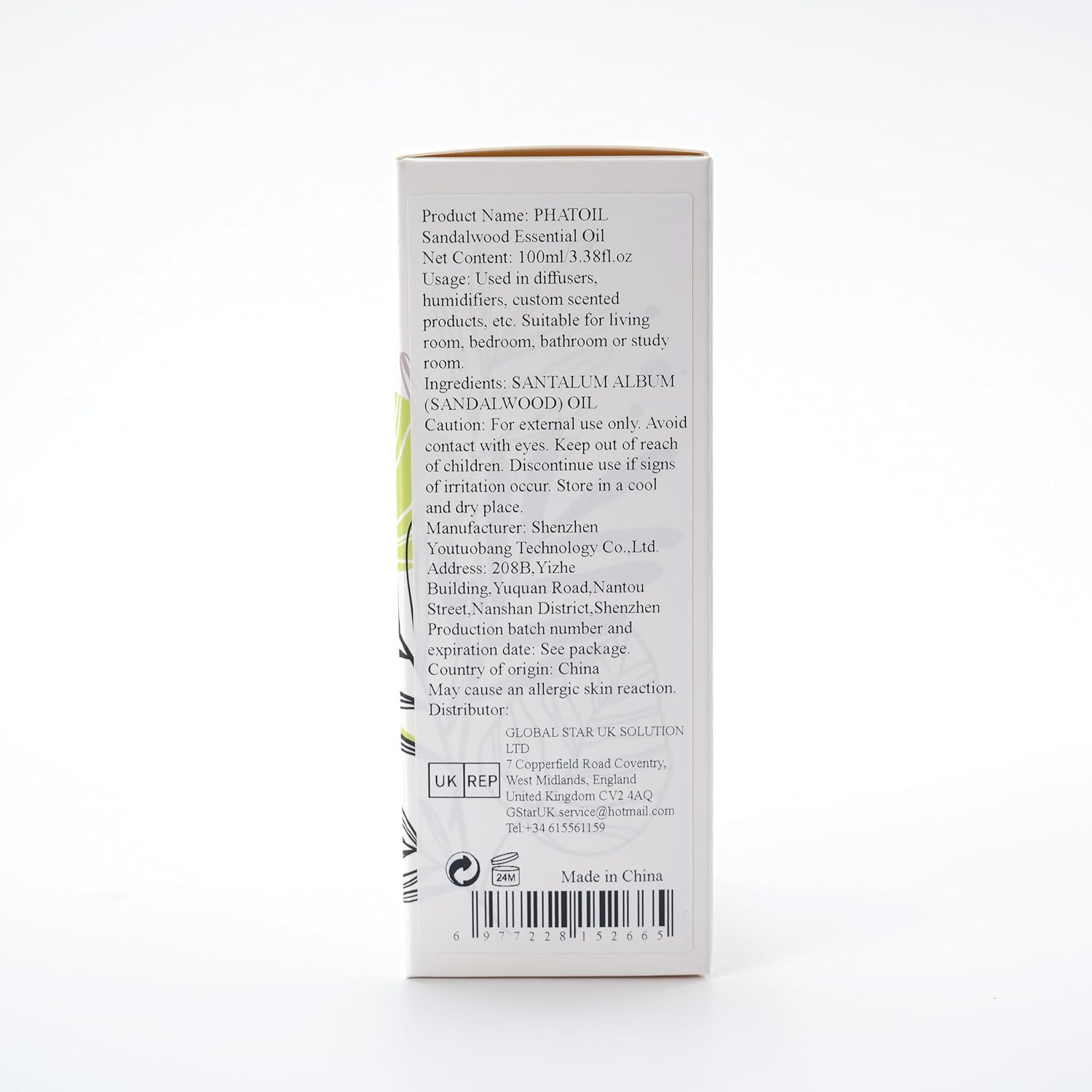 100ML Sandalwood Essential Oil, Pure Aromatherapy Essential Oils for Diffuser, H