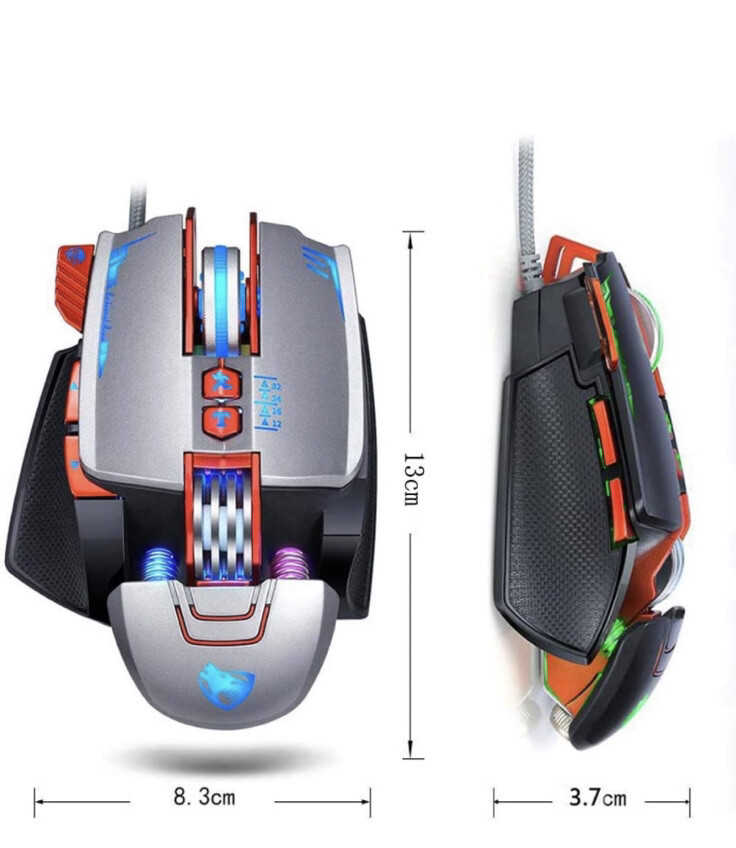 CNYMANY Gaming Mouse Wired V9 Removable Weights Breathing Light 3200 DPI