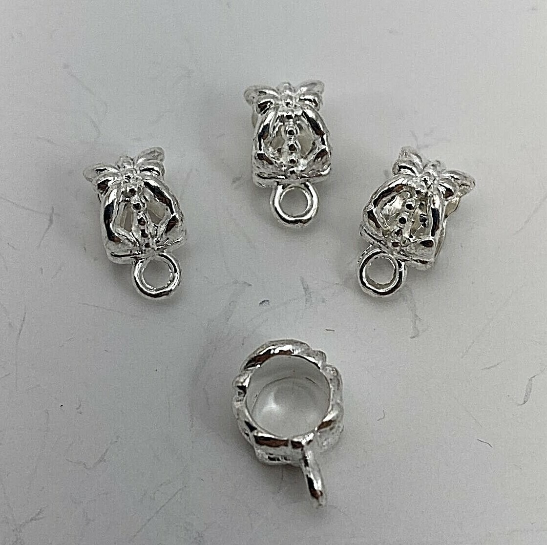 100~ Silver Bails Connectors for Charms/Pendants/Beads #8 Box 101