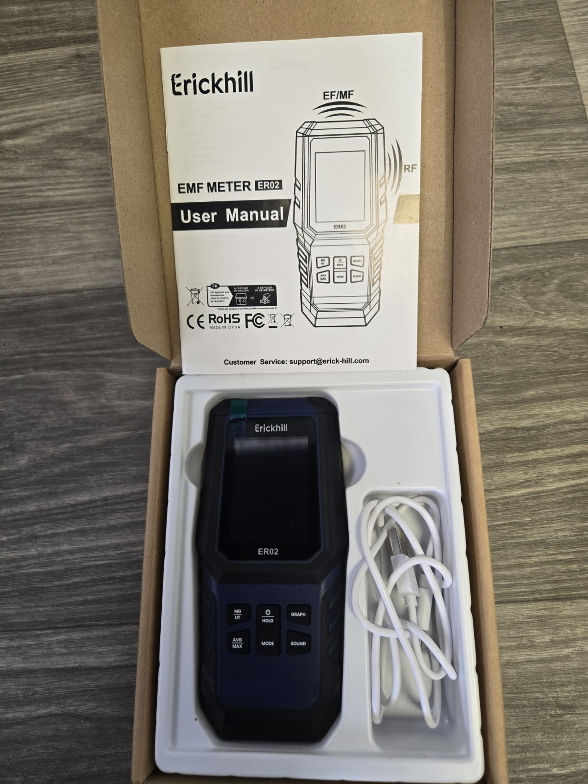 Erickhill EMF Electromagnetic Radiation Tester RT-100 Rechargeable