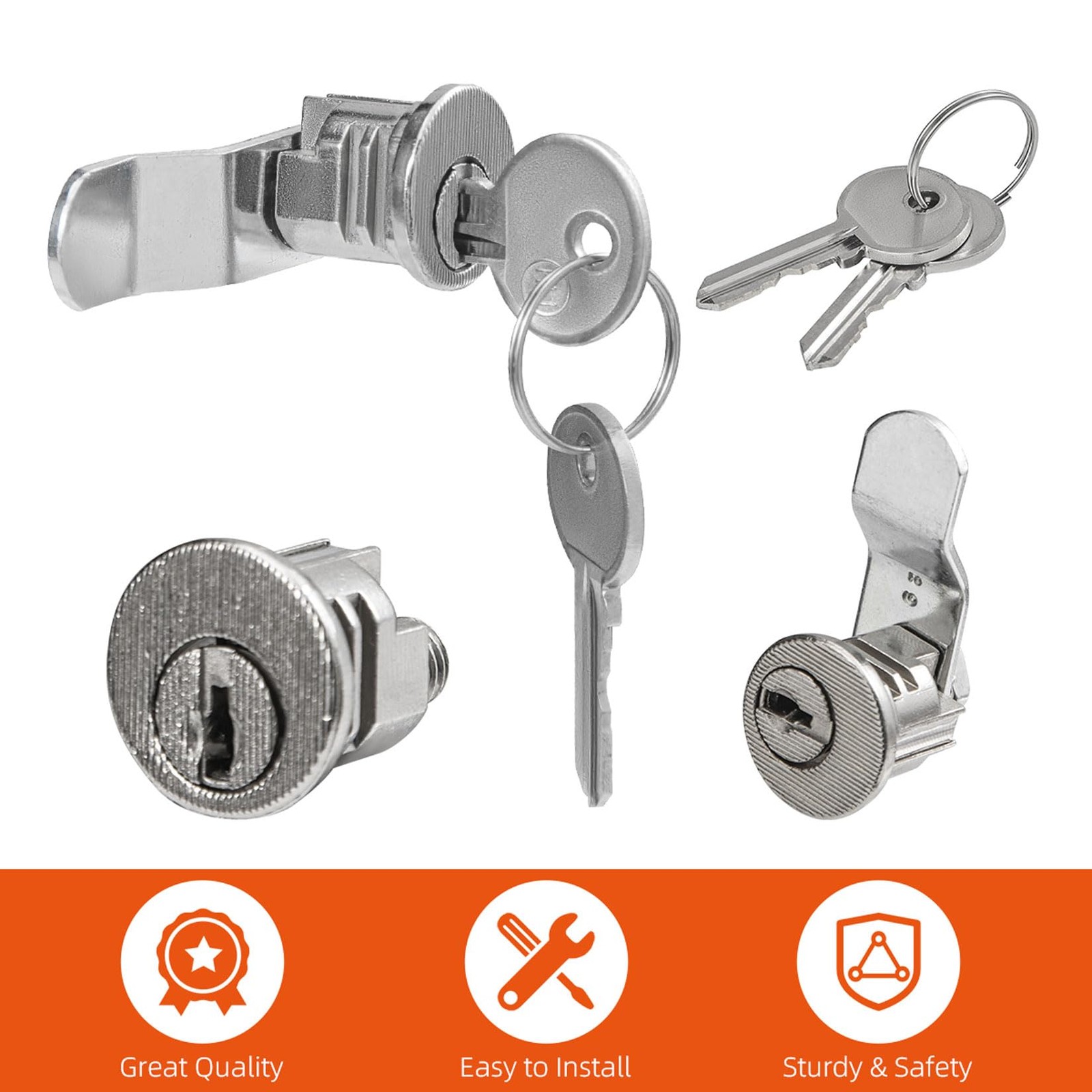 Mailbox Lock Replacement with 4 Keys - Multipurpose Mail Box Locks Compatible...