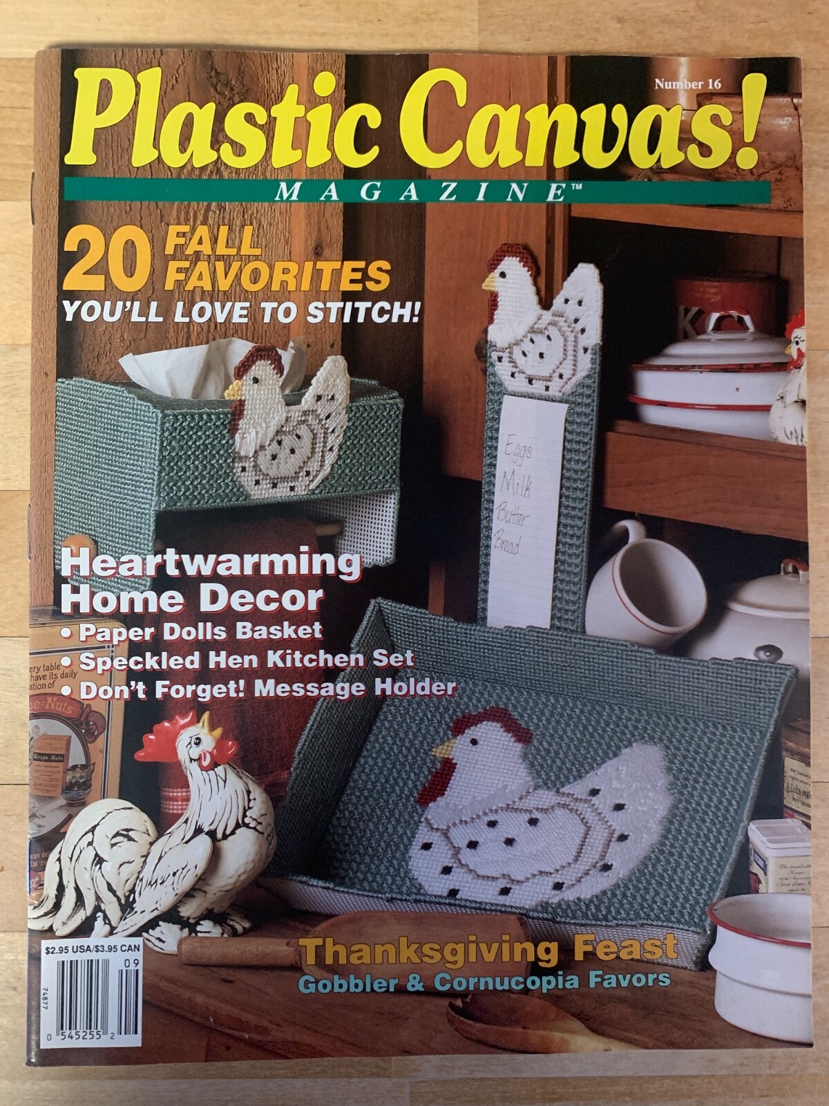 PLASTIC CANVAS MAGAZINE Chickens Thanksgiving Turkey, Paper Dolls, Baby Carriage