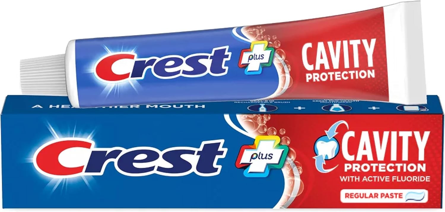8 Pack of Crest Plus+ Cavity Protection Toothpaste Regular - 8.2 Oz each