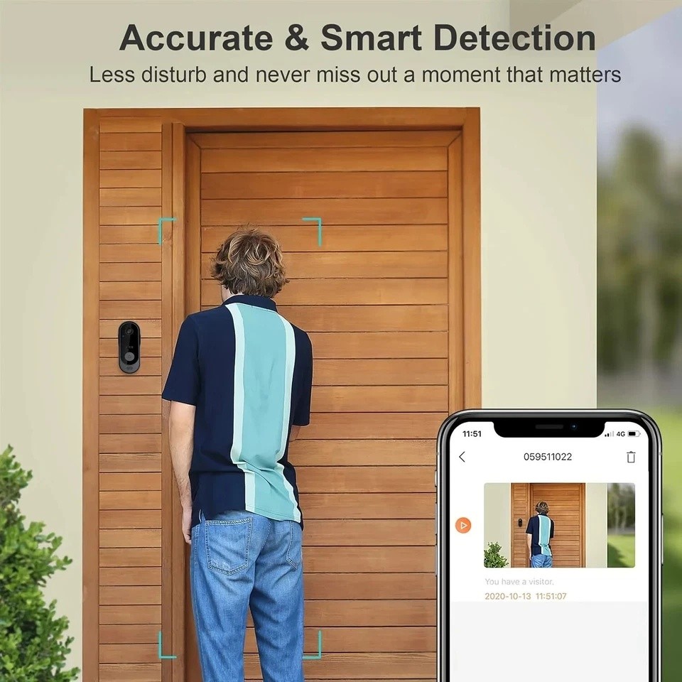 Smart Wireless WiFi Doorbell Camera Phone Door Ring Video Intercom Security Bell
